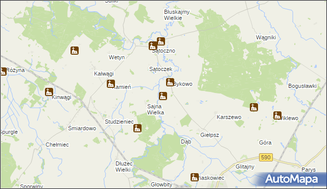 mapa Słępy, Słępy na mapie Targeo