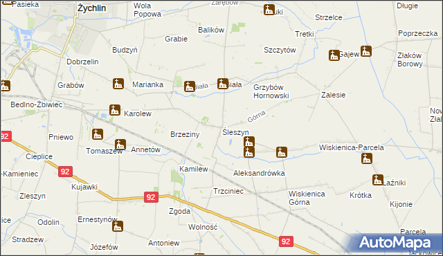 mapa Śleszyn, Śleszyn na mapie Targeo