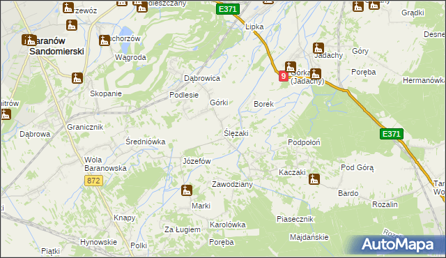 mapa Ślęzaki, Ślęzaki na mapie Targeo