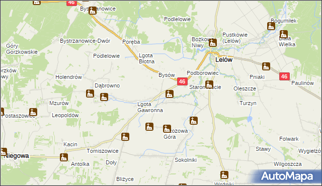 mapa Ślęzany, Ślęzany na mapie Targeo