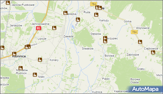 mapa Śliwaków, Śliwaków na mapie Targeo