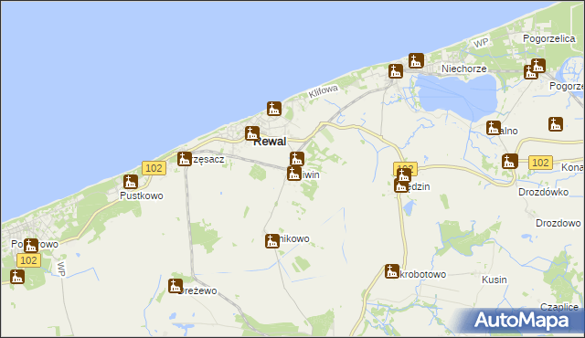 mapa Śliwin, Śliwin na mapie Targeo