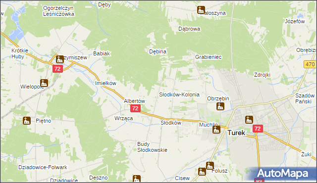 mapa Słodków-Kolonia, Słodków-Kolonia na mapie Targeo