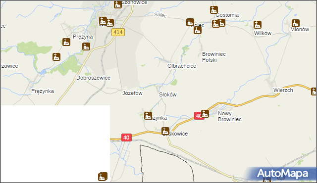 mapa Słoków, Słoków na mapie Targeo