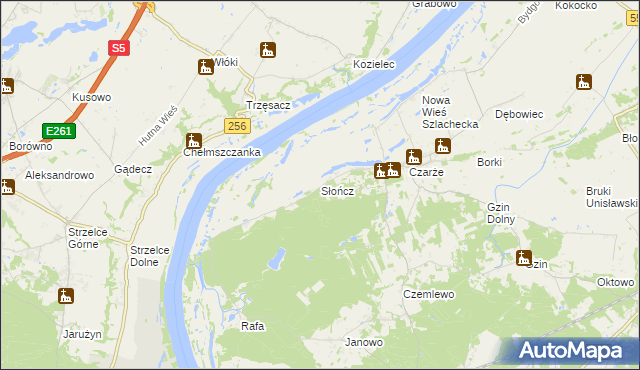 mapa Słończ, Słończ na mapie Targeo