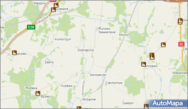 mapa Słonowice gmina Kobylnica, Słonowice gmina Kobylnica na mapie Targeo