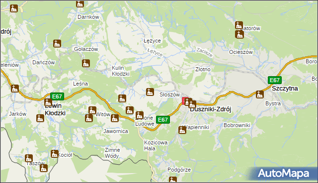 mapa Słoszów, Słoszów na mapie Targeo