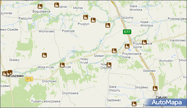 mapa Słotwin, Słotwin na mapie Targeo