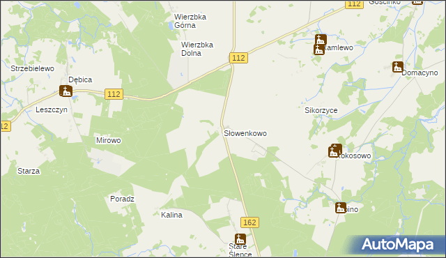 mapa Słowenkowo, Słowenkowo na mapie Targeo