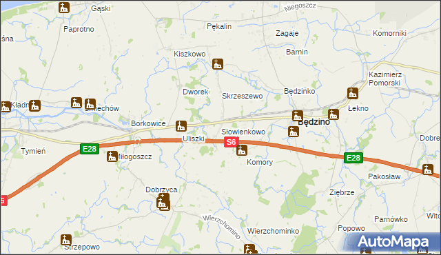 mapa Słowienkowo, Słowienkowo na mapie Targeo