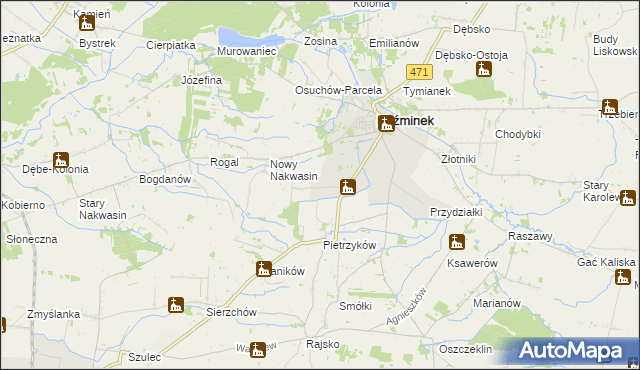 mapa Słowiki gmina Koźminek, Słowiki gmina Koźminek na mapie Targeo