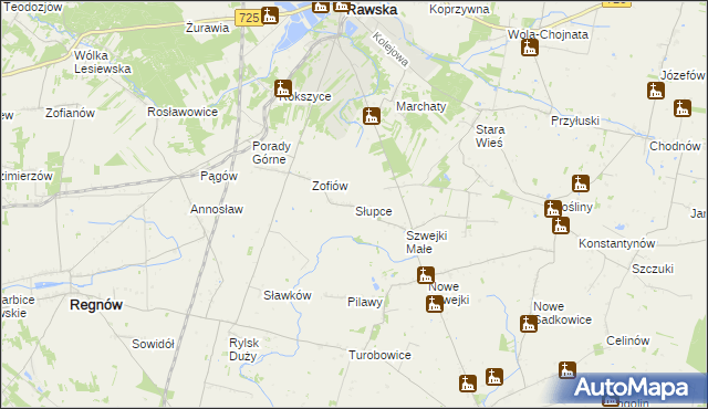 mapa Słupce, Słupce na mapie Targeo