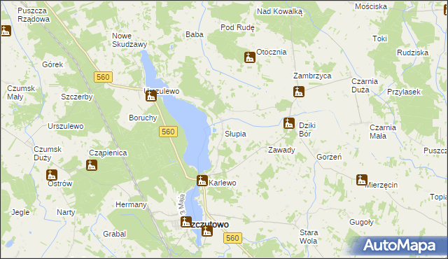 mapa Słupia gmina Szczutowo, Słupia gmina Szczutowo na mapie Targeo