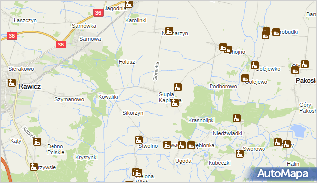 mapa Słupia Kapitulna, Słupia Kapitulna na mapie Targeo