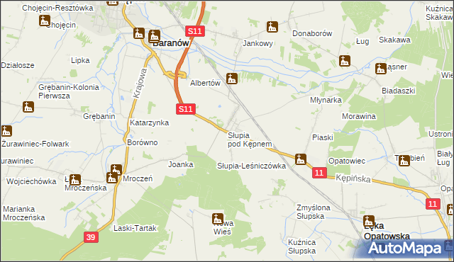 mapa Słupia pod Kępnem, Słupia pod Kępnem na mapie Targeo