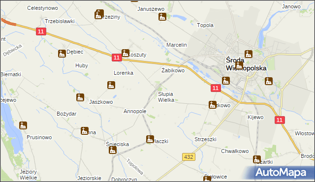 mapa Słupia Wielka, Słupia Wielka na mapie Targeo