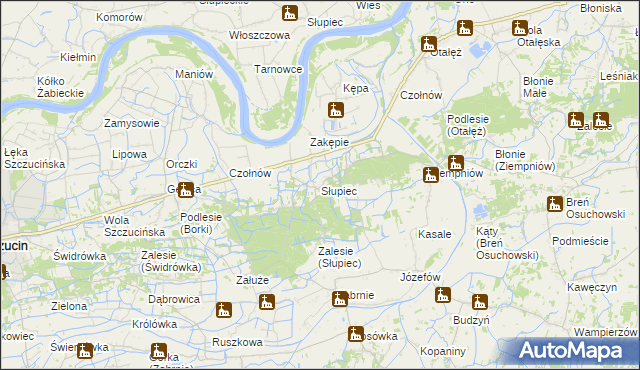mapa Słupiec gmina Szczucin, Słupiec gmina Szczucin na mapie Targeo