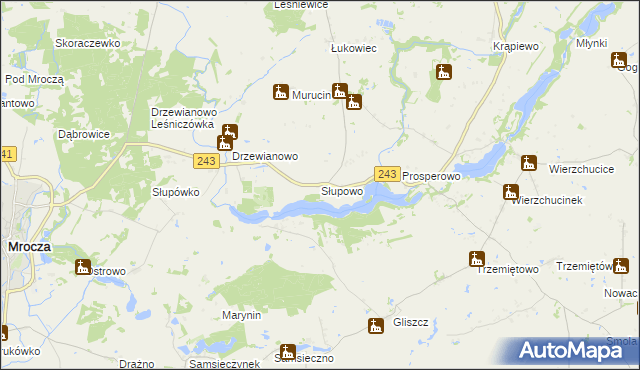 mapa Słupowo, Słupowo na mapie Targeo