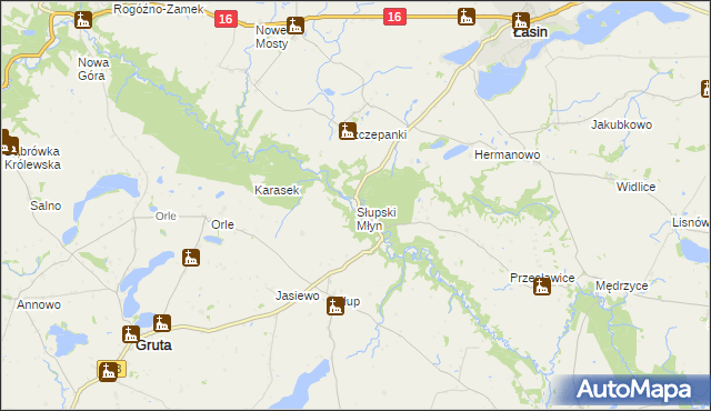 mapa Słupski Młyn, Słupski Młyn na mapie Targeo