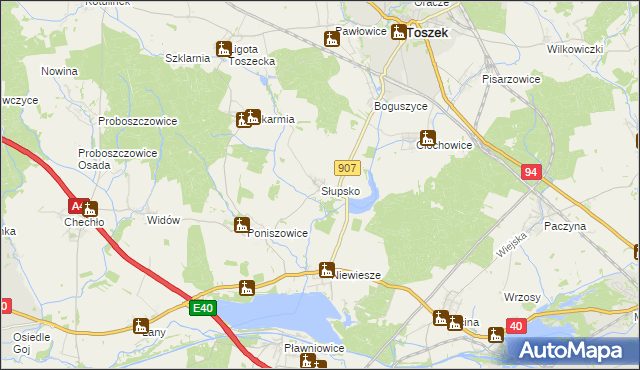 mapa Słupsko gmina Rudziniec, Słupsko gmina Rudziniec na mapie Targeo