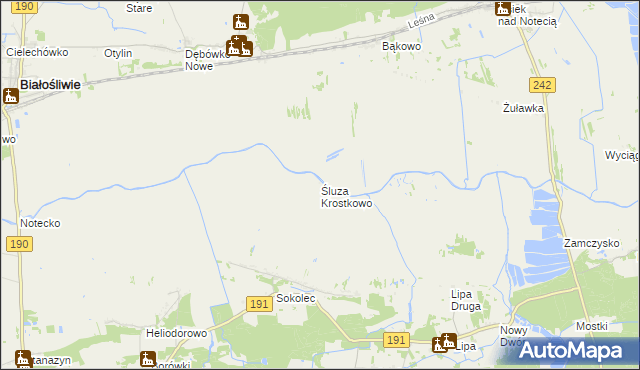 mapa Śluza Krostkowo, Śluza Krostkowo na mapie Targeo