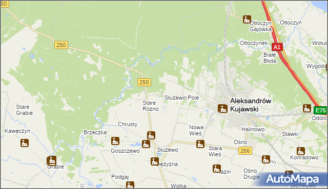 mapa Służewo-Pole, Służewo-Pole na mapie Targeo
