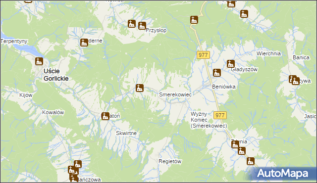 mapa Smerekowiec, Smerekowiec na mapie Targeo