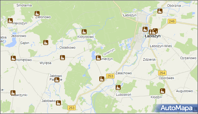 mapa Smerzyn, Smerzyn na mapie Targeo