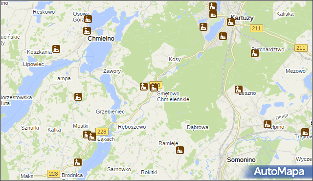 mapa Smętowo Chmieleńskie, Smętowo Chmieleńskie na mapie Targeo