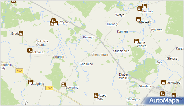 mapa Śmiardowo gmina Sępopol, Śmiardowo gmina Sępopol na mapie Targeo