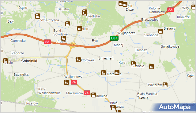 mapa Śmiecheń, Śmiecheń na mapie Targeo