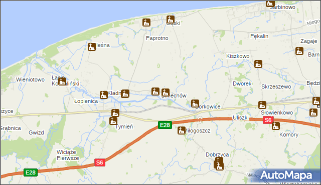 mapa Śmiechów, Śmiechów na mapie Targeo