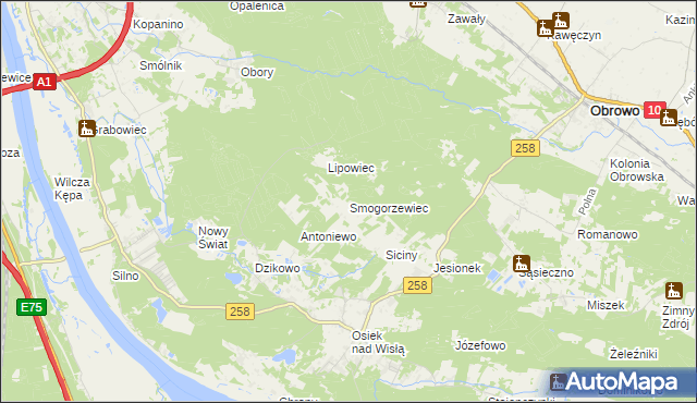 mapa Smogorzewiec, Smogorzewiec na mapie Targeo