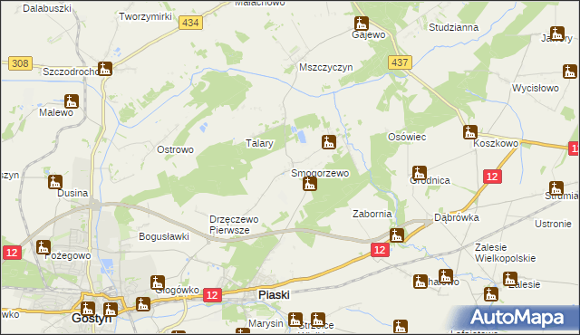 mapa Smogorzewo gmina Piaski, Smogorzewo gmina Piaski na mapie Targeo
