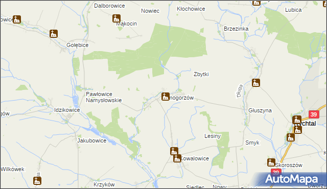 mapa Smogorzów gmina Namysłów, Smogorzów gmina Namysłów na mapie Targeo