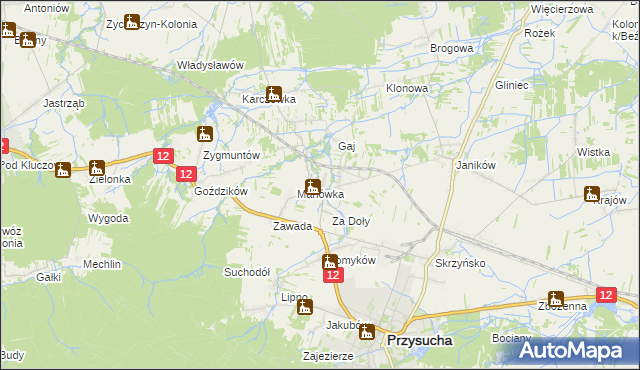 mapa Smogorzów gmina Przysucha, Smogorzów gmina Przysucha na mapie Targeo