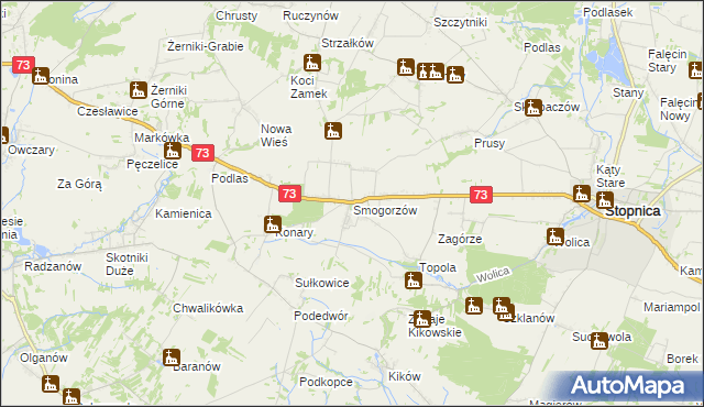 mapa Smogorzów gmina Stopnica, Smogorzów gmina Stopnica na mapie Targeo