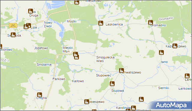 mapa Smogulecka Wieś, Smogulecka Wieś na mapie Targeo