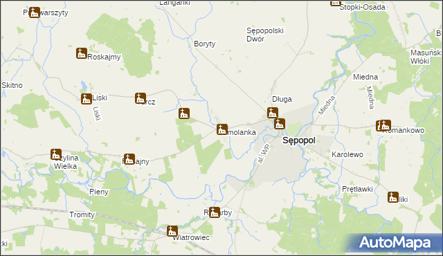 mapa Smolanka gmina Sępopol, Smolanka gmina Sępopol na mapie Targeo