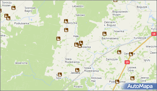 mapa Smolanka gmina Sokółka, Smolanka gmina Sokółka na mapie Targeo