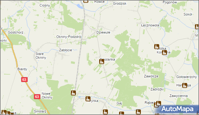 mapa Smolanka gmina Zbuczyn, Smolanka gmina Zbuczyn na mapie Targeo