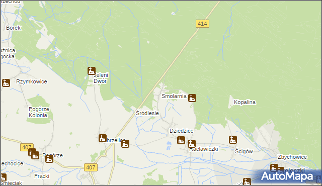 mapa Smolarnia gmina Strzeleczki, Smolarnia gmina Strzeleczki na mapie Targeo