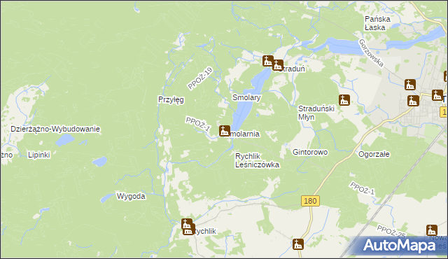 mapa Smolarnia gmina Trzcianka, Smolarnia gmina Trzcianka na mapie Targeo