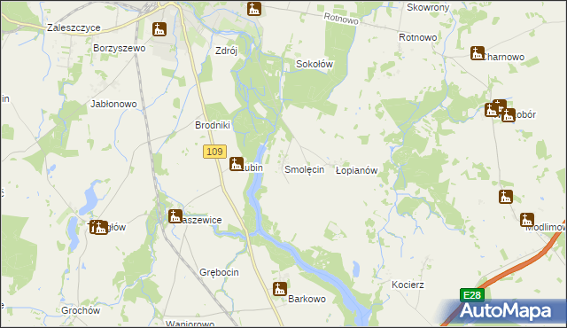 mapa Smolęcin gmina Gryfice, Smolęcin gmina Gryfice na mapie Targeo