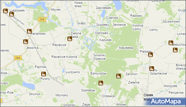 mapa Smólniki Osieckie, Smólniki Osieckie na mapie Targeo