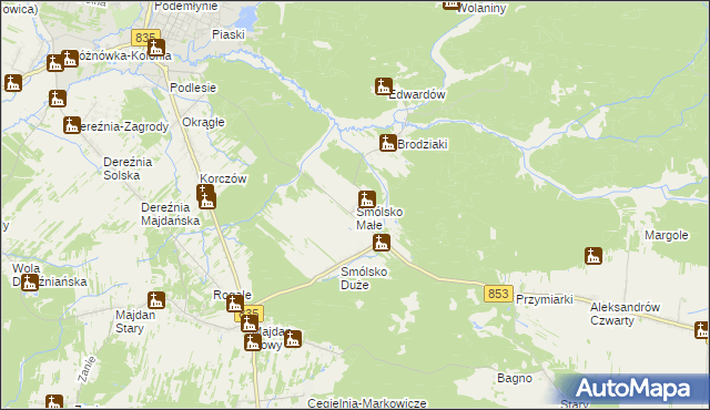 mapa Smólsko Małe, Smólsko Małe na mapie Targeo