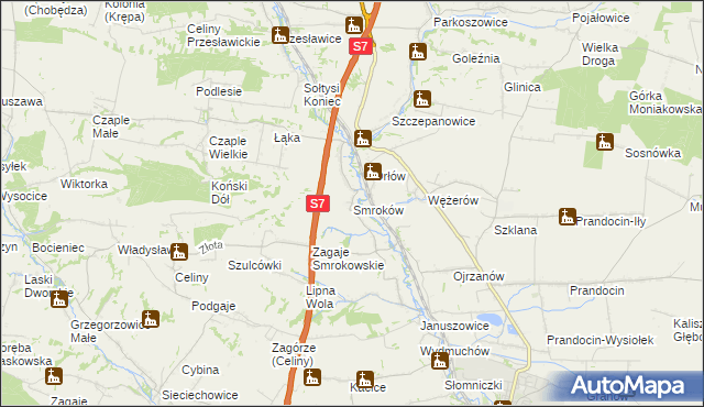 mapa Smroków, Smroków na mapie Targeo