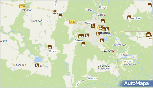 mapa Smugi gmina Polanów, Smugi gmina Polanów na mapie Targeo