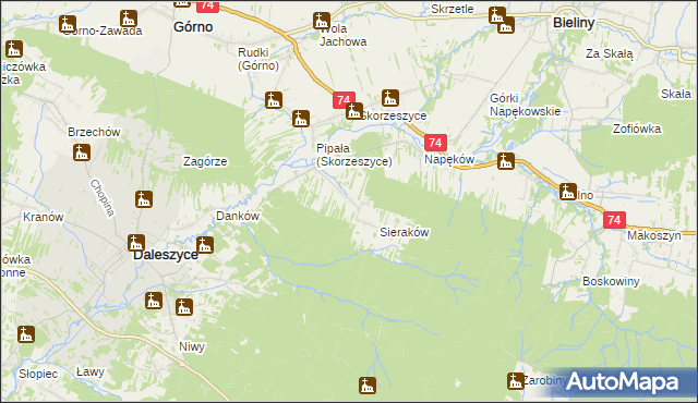 mapa Smyków gmina Daleszyce, Smyków gmina Daleszyce na mapie Targeo