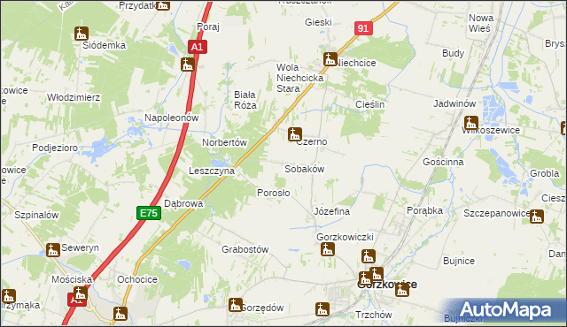 mapa Sobaków, Sobaków na mapie Targeo